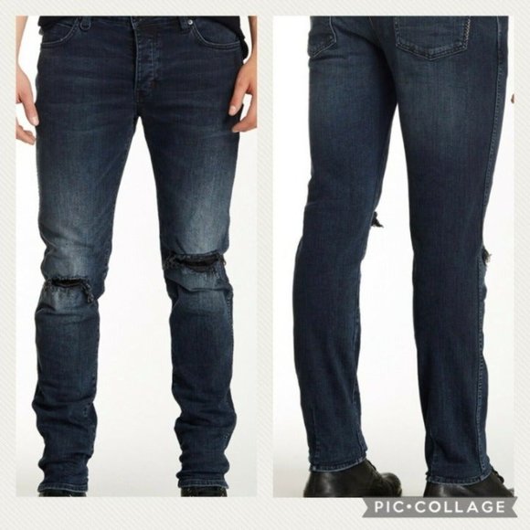 Neuw Hemmed Mens W 29 L 32 Iggy Skinny Distressed Jeans Actual W 29.5 x I 27 1/4
